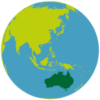 map showing Australasia